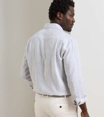 Astino Lino Stripe Sport Shirt BRITISH GREY