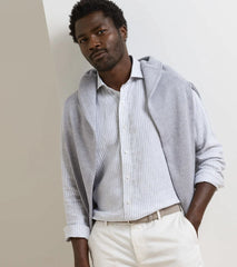 Astino Lino Stripe Sport Shirt BRITISH GREY