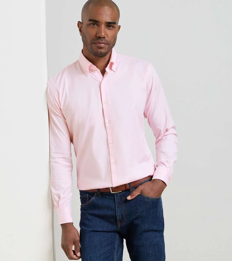Campbell Perfect Pinpoint Cotton-Stretch Sport Shirt PALMER PINK