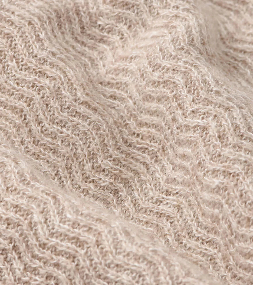 Crosswinds Textured Crewneck Sweater POPLAR BROWN