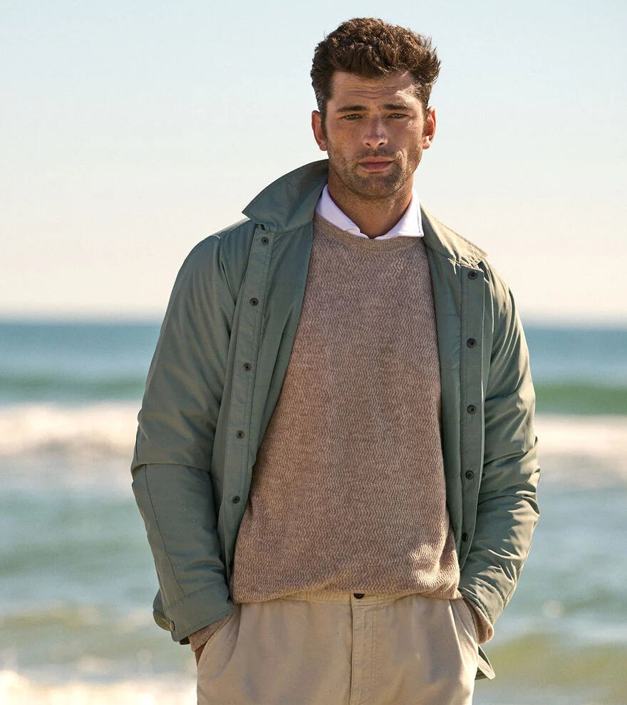Crosswinds Textured Crewneck Sweater POPLAR BROWN
