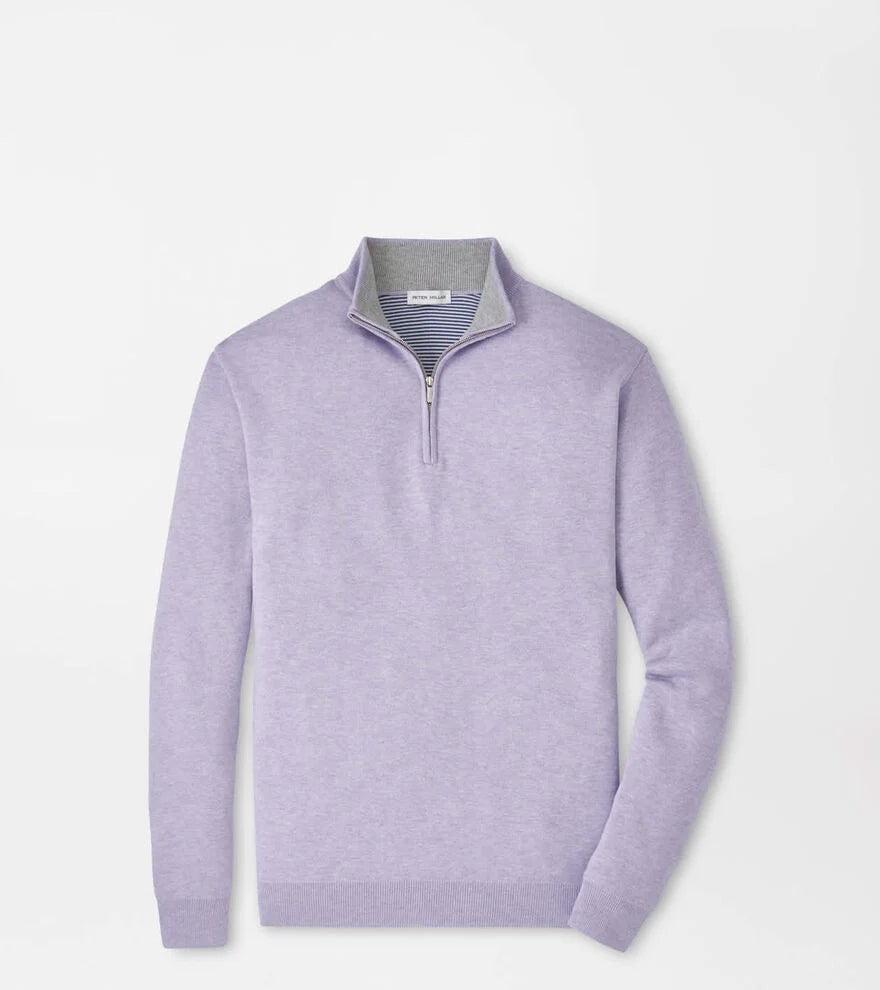 Coolspun Lite Cotton Quarter-Zip Sweater LIGHT VIOLET