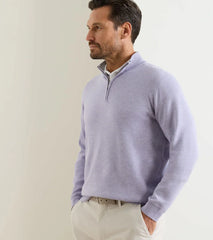 Coolspun Lite Cotton Quarter-Zip Sweater LIGHT VIOLET