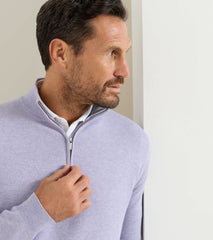 Coolspun Lite Cotton Quarter-Zip Sweater LIGHT VIOLET