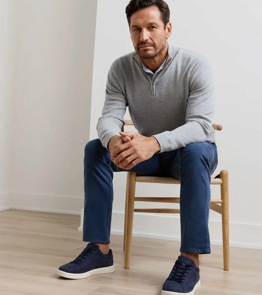 Coolspun Lite Cotton Quarter-Zip Sweater BRITISH GREY