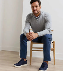 Coolspun Lite Cotton Quarter-Zip Sweater BRITISH GREY