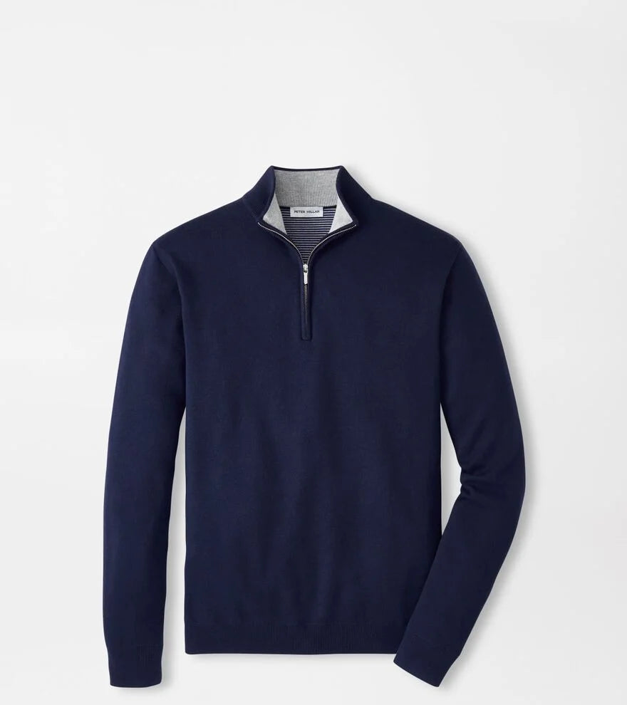 Coolspun Lite Cotton Quarter-Zip Sweater NAVY