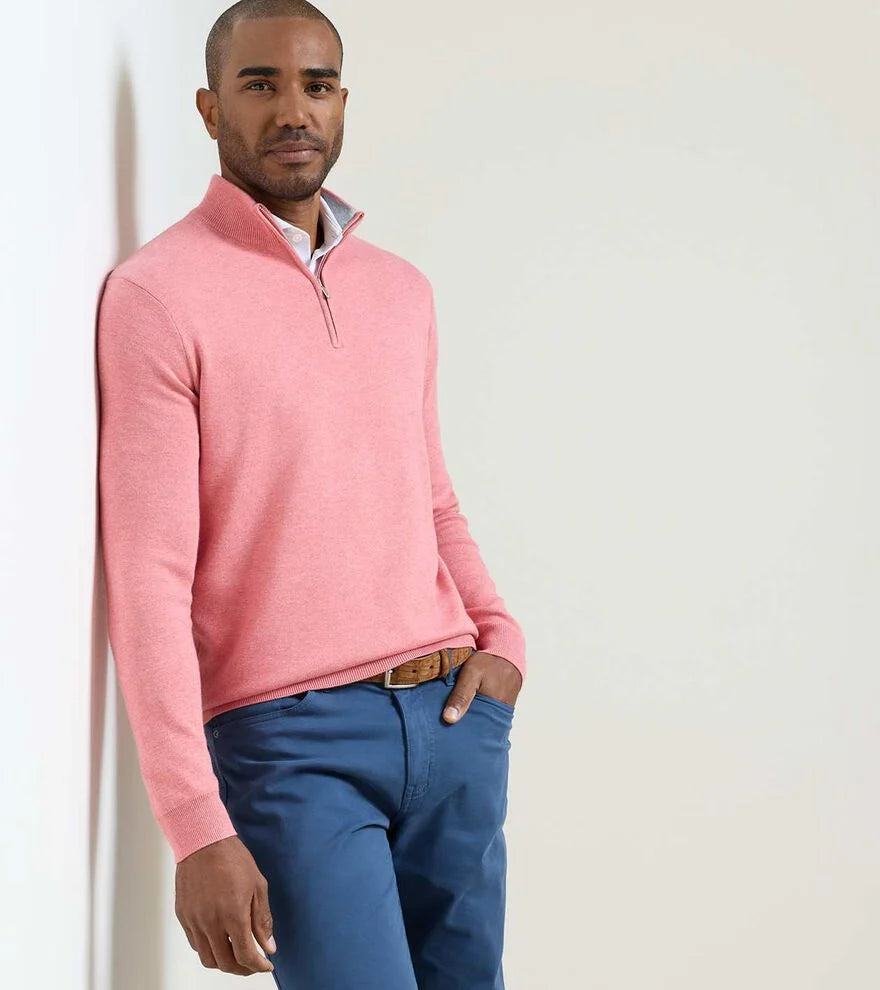 Coolspun Lite Cotton Quarter-Zip Sweater VENETIAN PINK