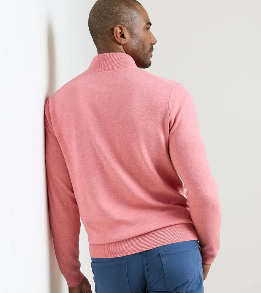 Coolspun Lite Cotton Quarter-Zip Sweater VENETIAN PINK