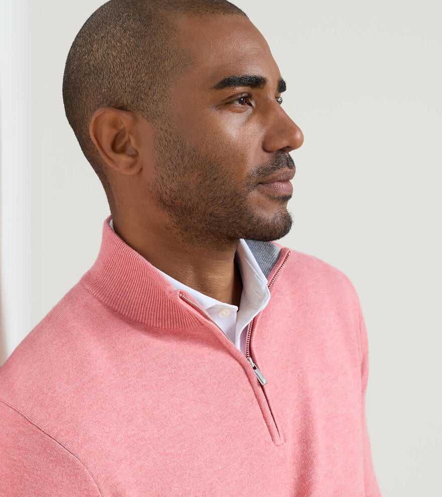 Coolspun Lite Cotton Quarter-Zip Sweater VENETIAN PINK