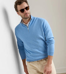 Coolspun Lite Cotton Quarter-Zip Sweater BLUEBIRD