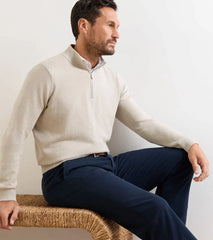 Coolspun Lite Birdseye Quarter Zip Sweater TRUFFLE