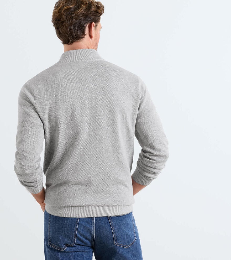 Coolspun Lite Birdseye Quarter Zip Sweater GALE GREY