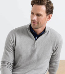 Coolspun Lite Birdseye Quarter Zip Sweater GALE GREY