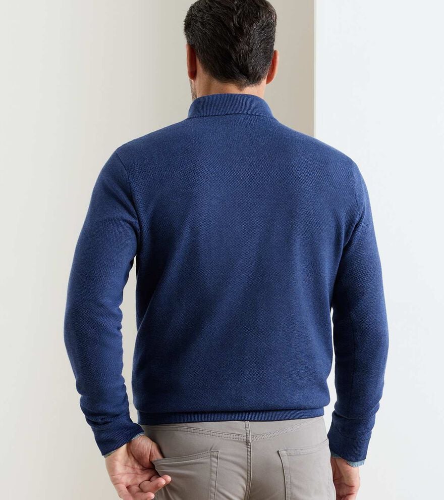 Coolspun Lite Birdseye Quarter Zip Sweater NAVY