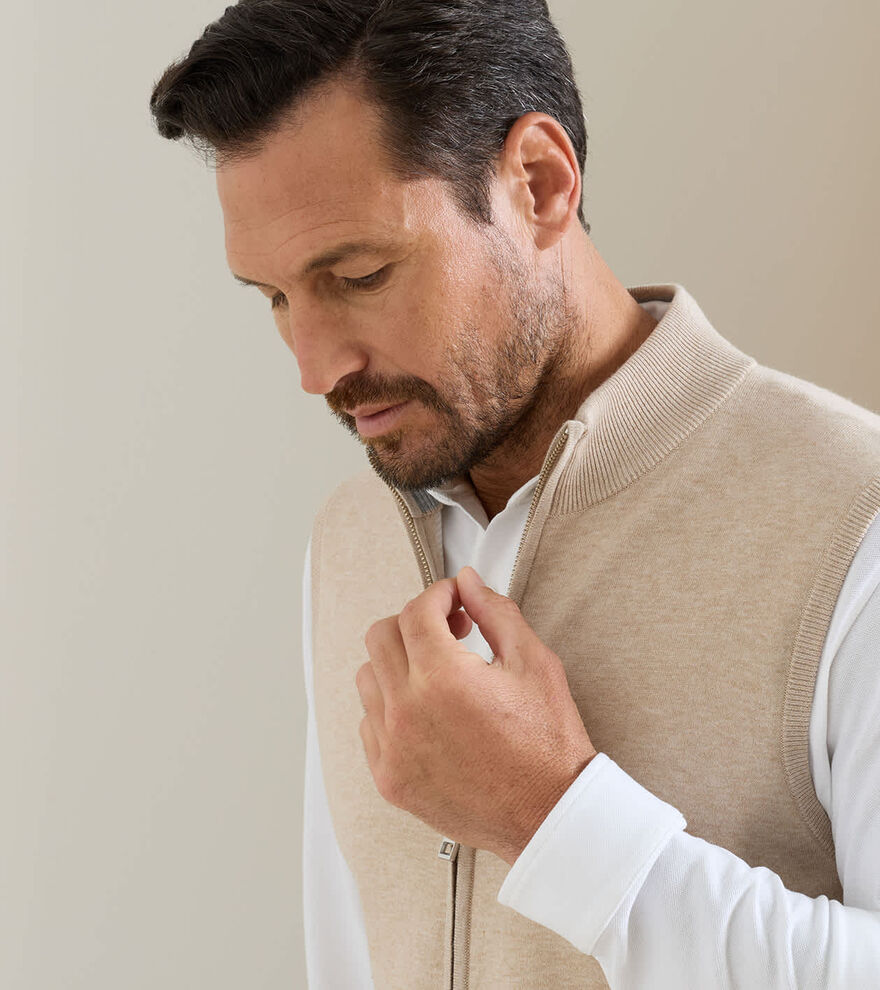 Coolspun Lite Full-Zip Sweater Vest TRUFFLE