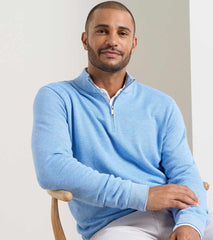 Coolspun Lite Birdseye Quarter Zip Sweater BLUEBIRD
