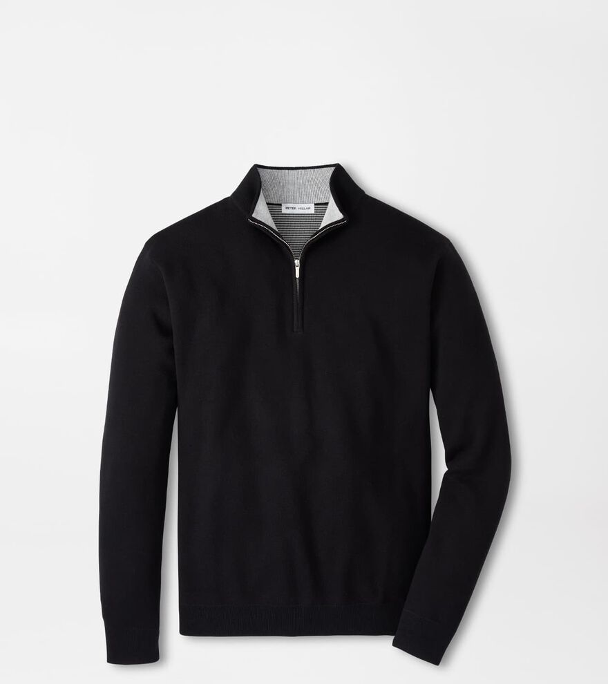 Coolspun Lite Cotton Quarter-Zip Sweater BLACK