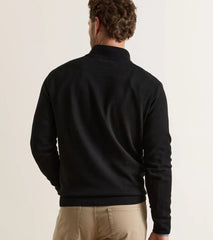 Coolspun Lite Cotton Quarter-Zip Sweater BLACK