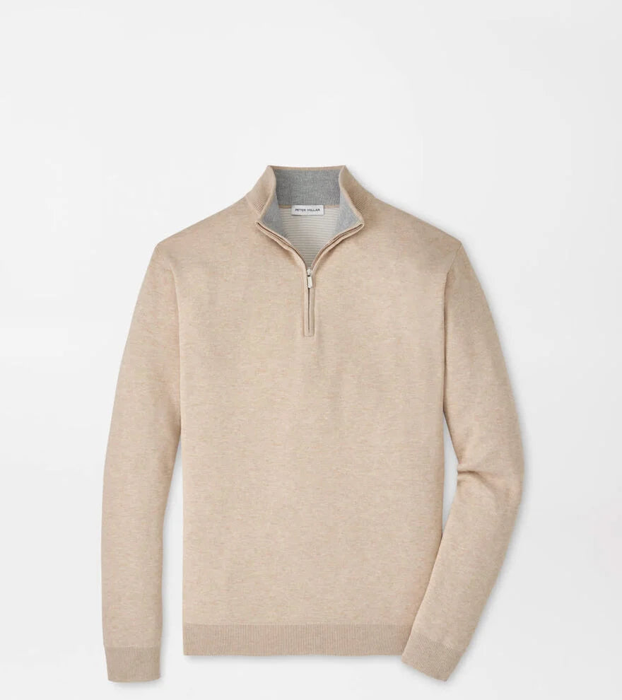 Coolspun Lite Cotton Quarter-Zip Sweater TRUFFLE
