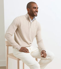 Coolspun Lite Cotton Quarter-Zip Sweater TRUFFLE
