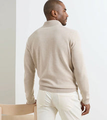 Coolspun Lite Cotton Quarter-Zip Sweater TRUFFLE