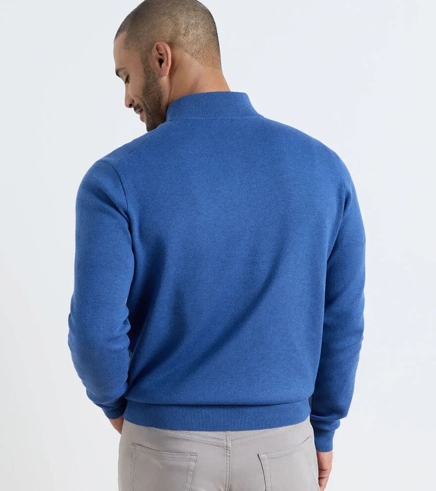 Coolspun Lite Cotton Quarter-Zip Sweater WINDSOR BLUE