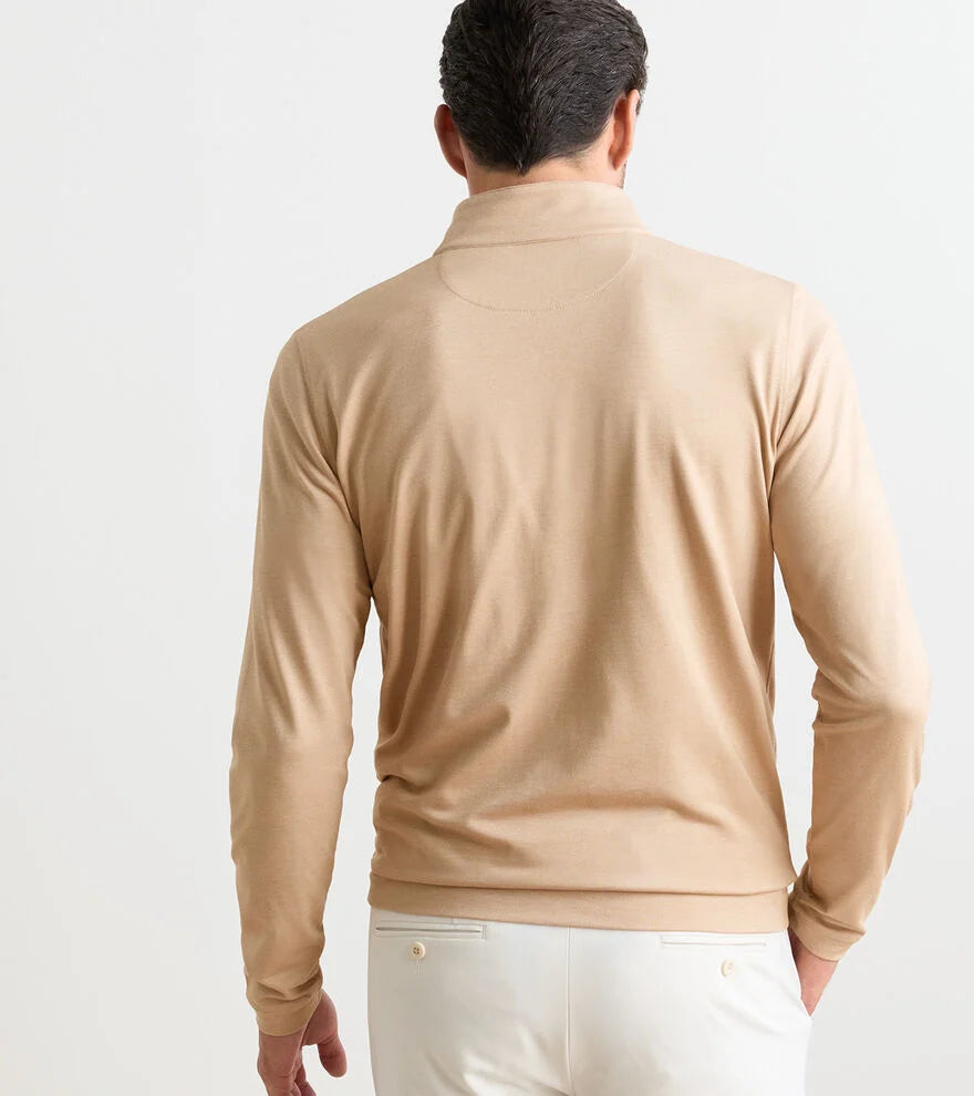 Albatross Cotton-Blend Piqué Quarter-Zip SUMMER DUNES