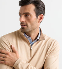 Albatross Cotton-Blend Piqué Quarter-Zip SUMMER DUNES