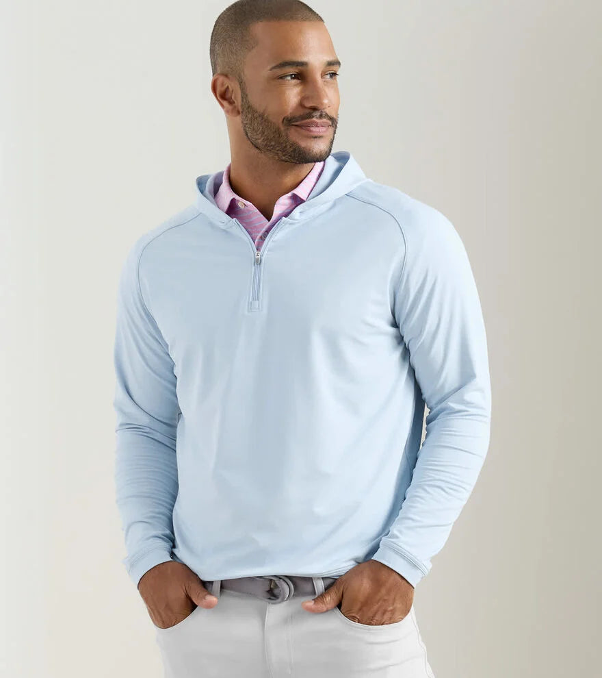 Pine Performance Quarter-Zip Hoodie STREAM BLUE