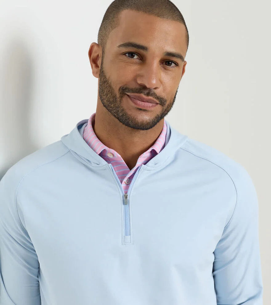 Pine Performance Quarter-Zip Hoodie STREAM BLUE