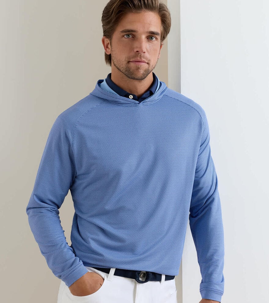 Pine Houndstooth Performance Hoodie SPORT NAVY