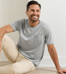 Crown Comfort Heathered Short-Sleeve Pocket Tee COASTAL GREY