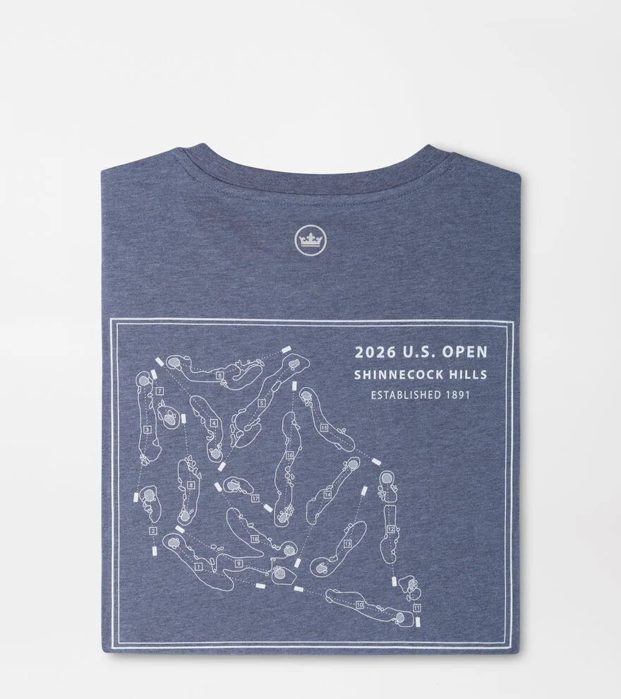 126th U.S. Open Course Map Long Sleeve T-Shirt NAVY