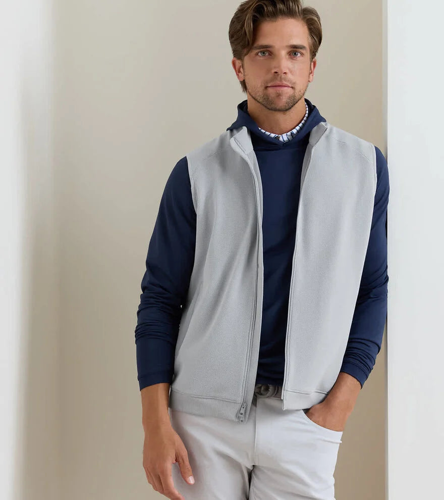 Cradle Piqué Performance Full-Zip Vest BRITISH GREY