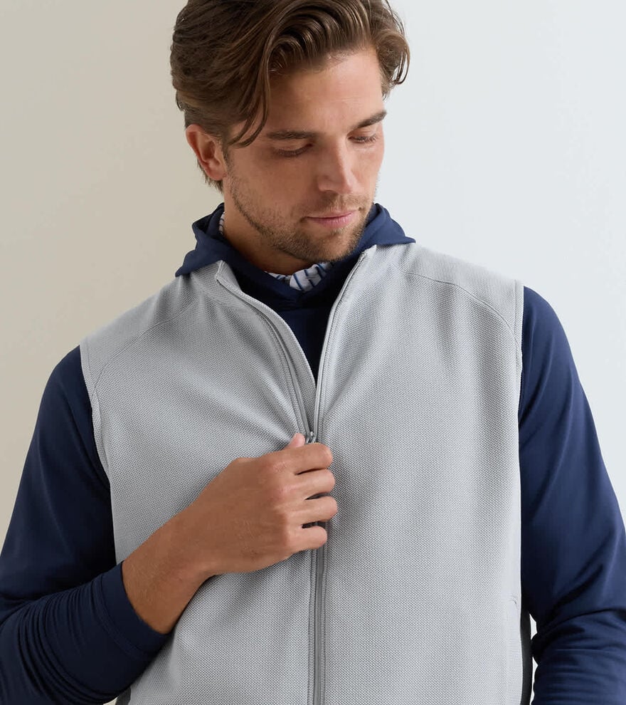 Cradle Piqué Performance Full-Zip Vest BRITISH GREY