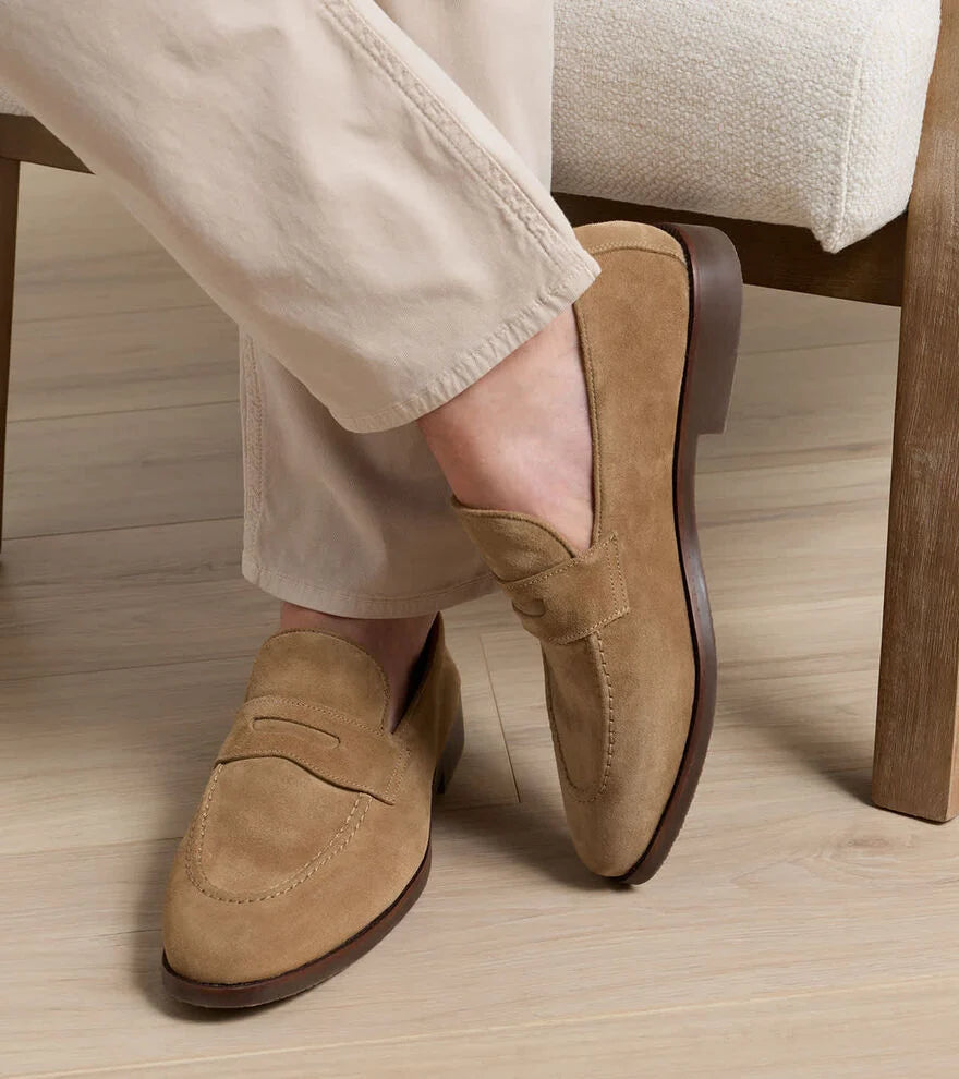 Madison Suede Penny Loafer DARK JUTE