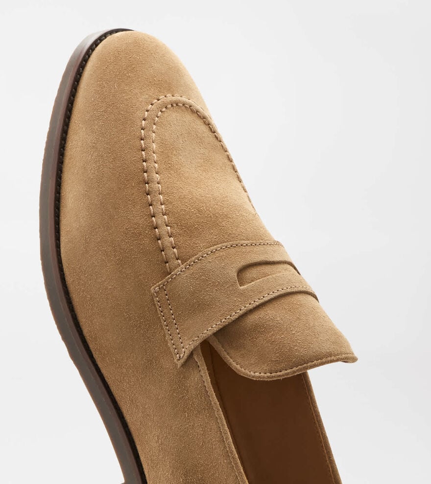 Madison Suede Penny Loafer DARK JUTE