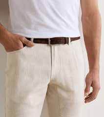 Excursionist Nubuck Alligator Belt CHOCOLATE