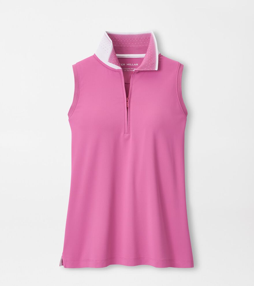 Chrissie Sleeveless Zip Polo PEONY/WHITE