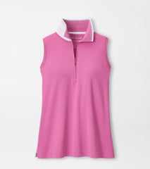 Chrissie Sleeveless Zip Polo PEONY/WHITE