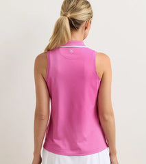 Chrissie Sleeveless Zip Polo PEONY/WHITE