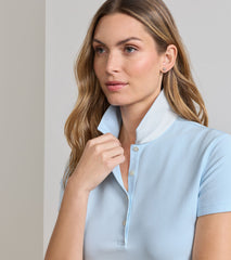 Coolspun Lite Cotton Piqué Polo BLUE BRISK / SOFT WHITE