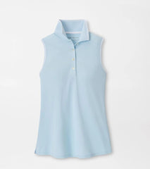 Canterbury Tipped Sport Mesh Sleeveless Polo BLUE BRISK/WHITE
