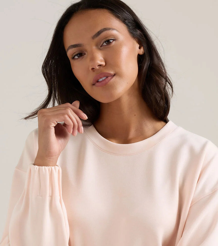 Flora Knit Mélange Crewneck PINK STONE