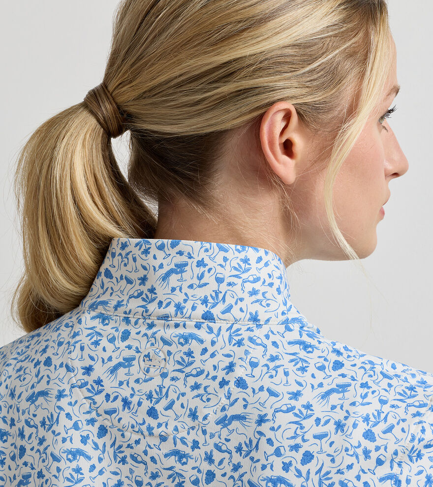 Vino Flora Perth Performance Quarter-Zip BLUE STARLING