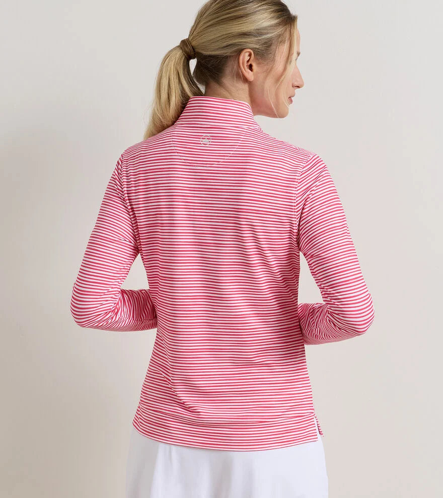 Bunker Stripes Perth Performance Quarter-Zip CALABRIAN RED